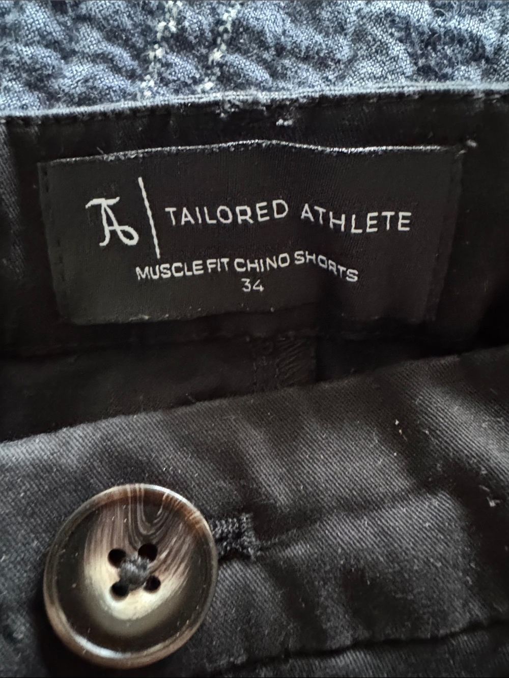 Men's Tailored Athlete Flat Front Chino Shorts in Black and Light Grayish Tan - Picture 4 of 11